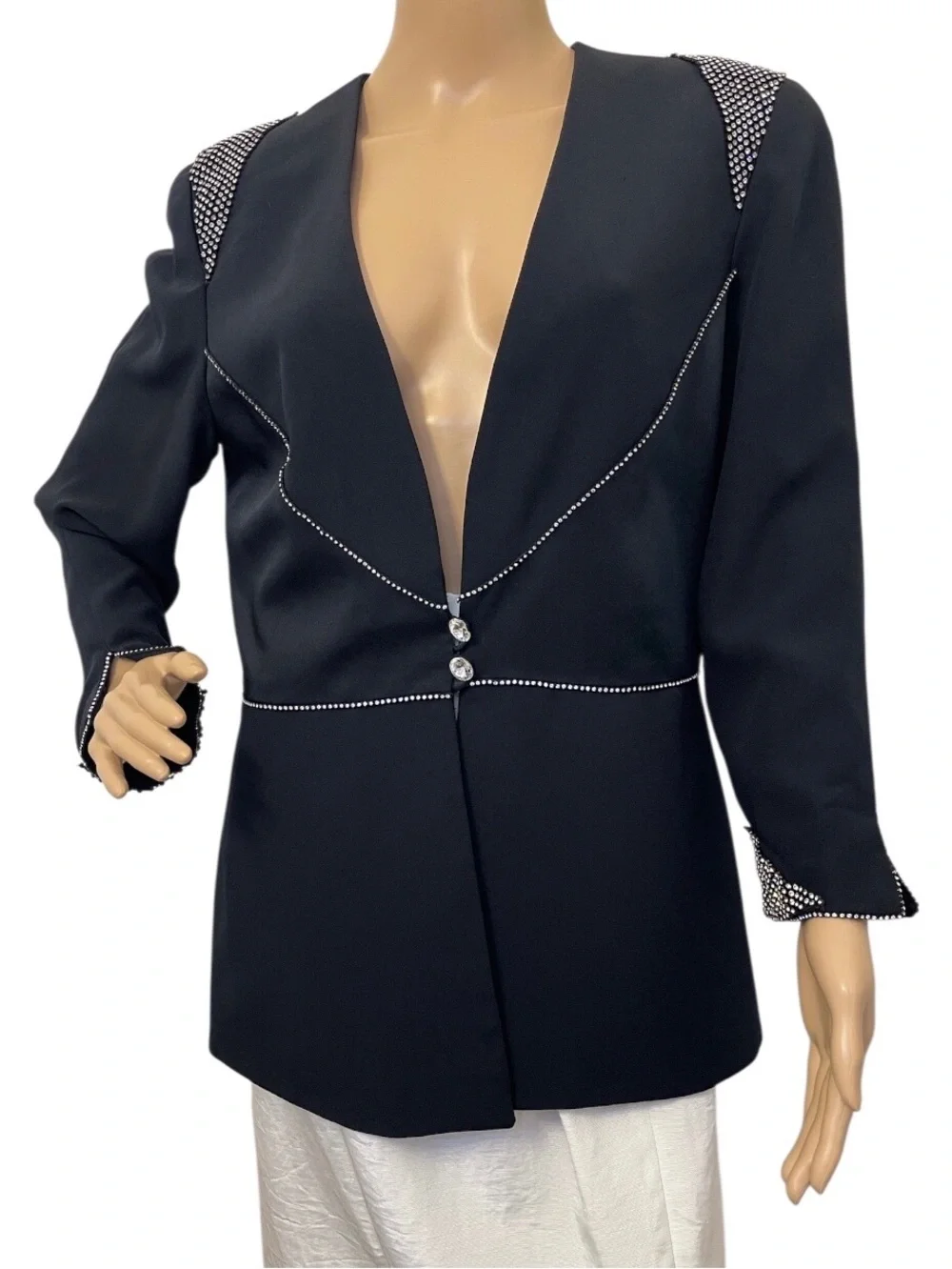 Frascara Black Embellished Women's Blazer,12